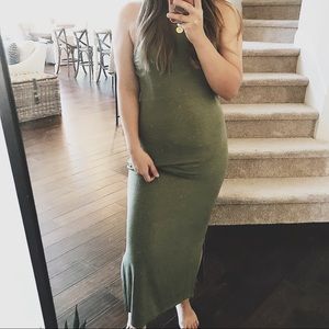 Mossimo Olive Green Maxi Tank Dress